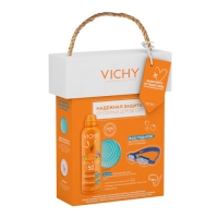 

Vichy - Набор «Надежная защита от солнца для детей»: Детский спрей-вуаль для лица и тела «Анти-песок» SPF50+, 200 мл + Детские очки для плавания